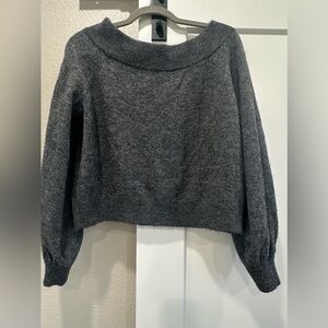 Gray Women's off the shoulder Sweater